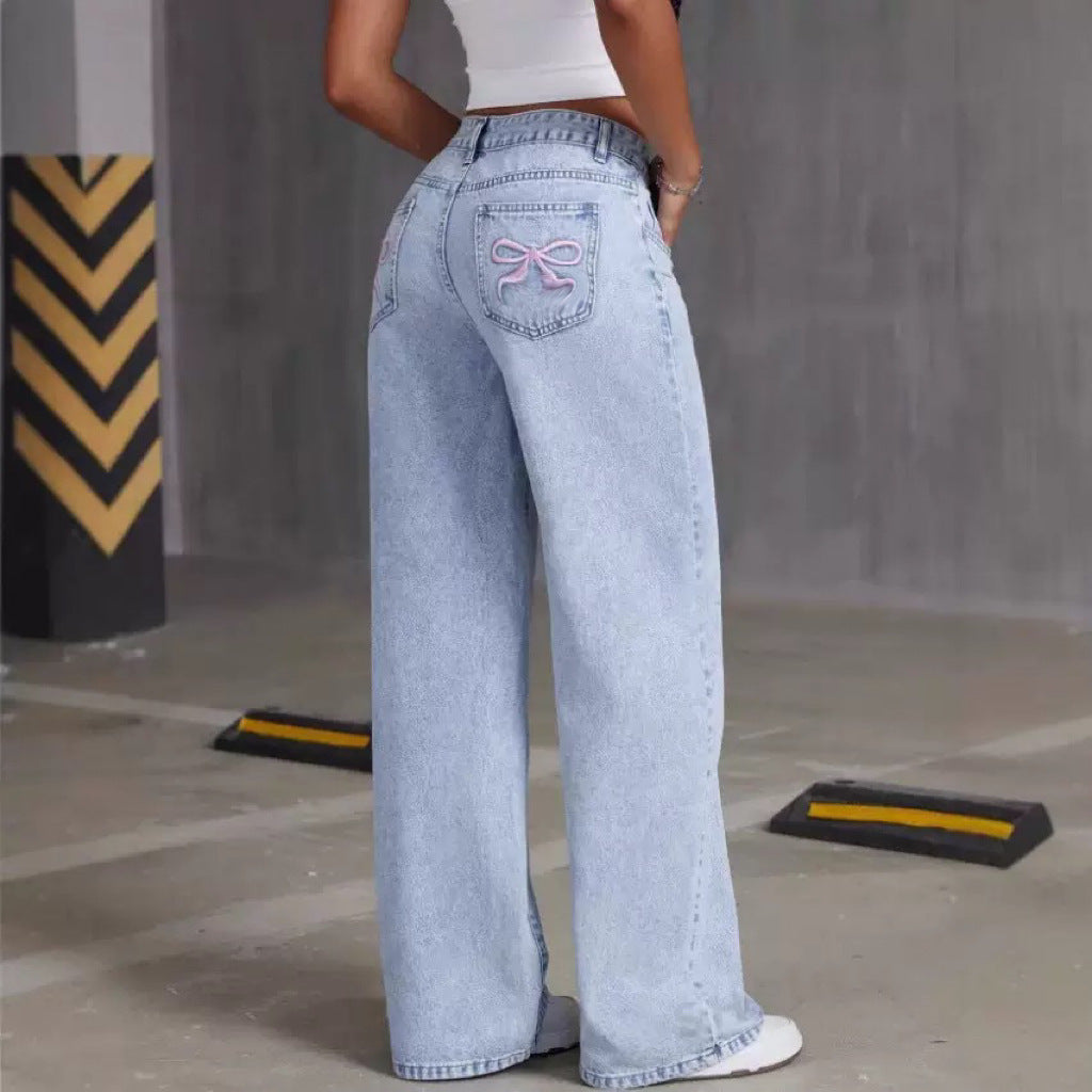High Waist Straight Loose Jeans