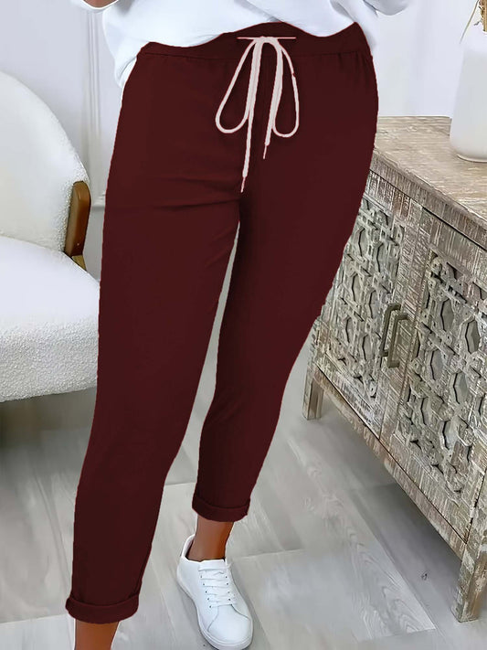 Solid Color Versatile Casual Trousers