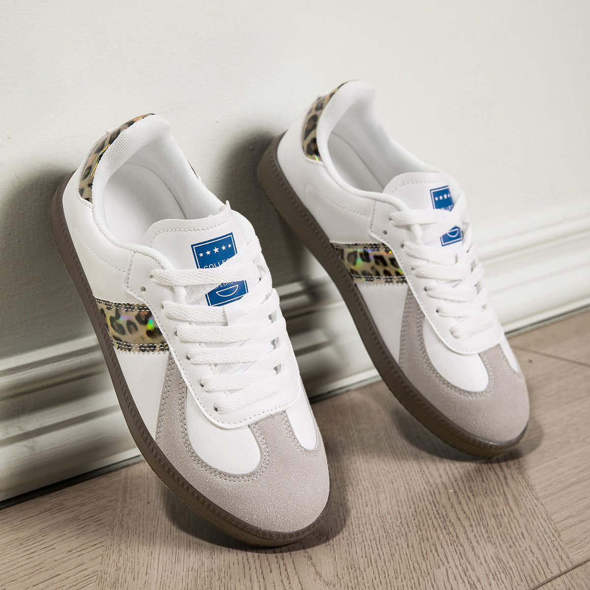 Leopard-Accent Sneakers