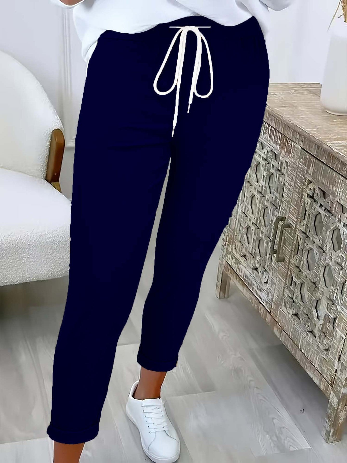 Solid Color Versatile Casual Trousers