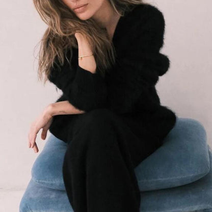 Loose V-neck Button Cardigan Knitted Sweater