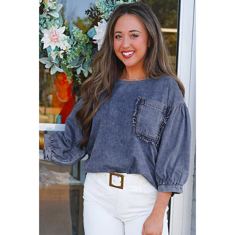 Pocket Design Pullover Top