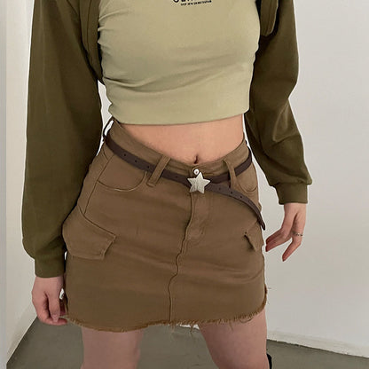 Narrow Leather Waist Belt