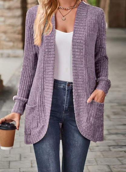 Casual Patchwork Long Sleeve Cardigan Jacket