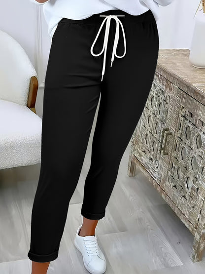 Solid Color Versatile Casual Trousers