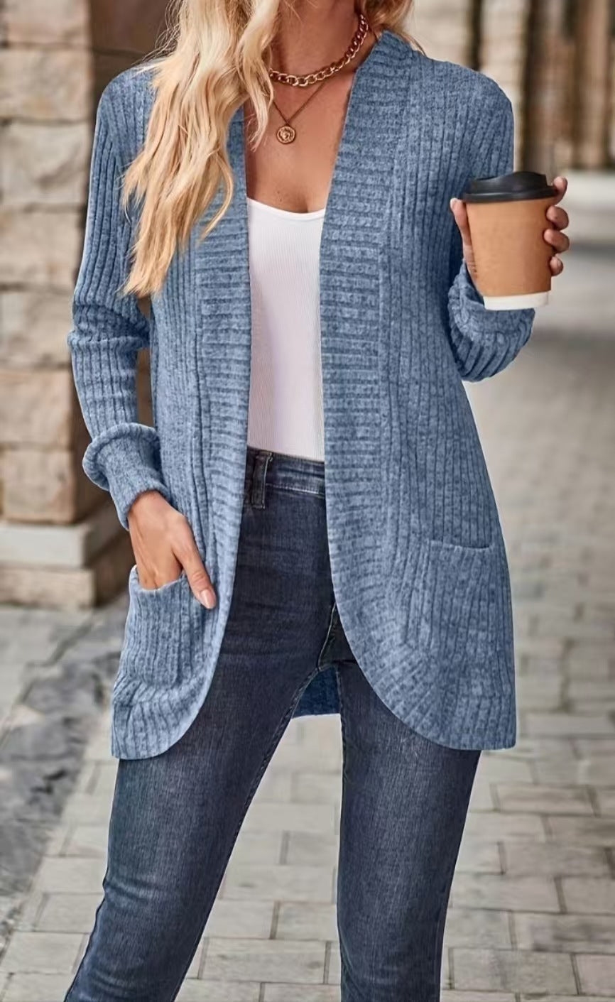 Casual Patchwork Long Sleeve Cardigan Jacket