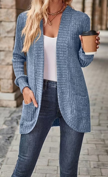 Casual Patchwork Long Sleeve Cardigan Jacket