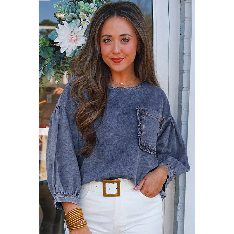 Pocket Design Pullover Top