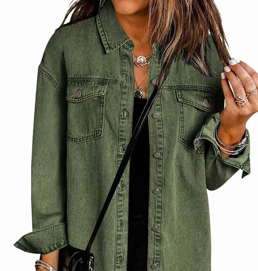 Women's Frayed Hem Denim Jacket