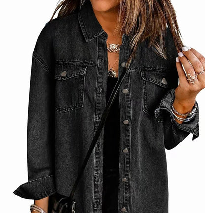 Women's Frayed Hem Denim Jacket