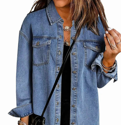 Women's Frayed Hem Denim Jacket