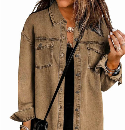 Women's Frayed Hem Denim Jacket