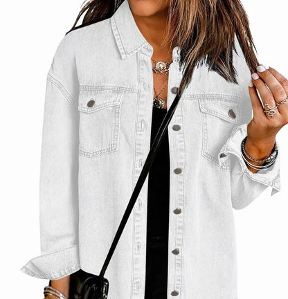 Women's Frayed Hem Denim Jacket