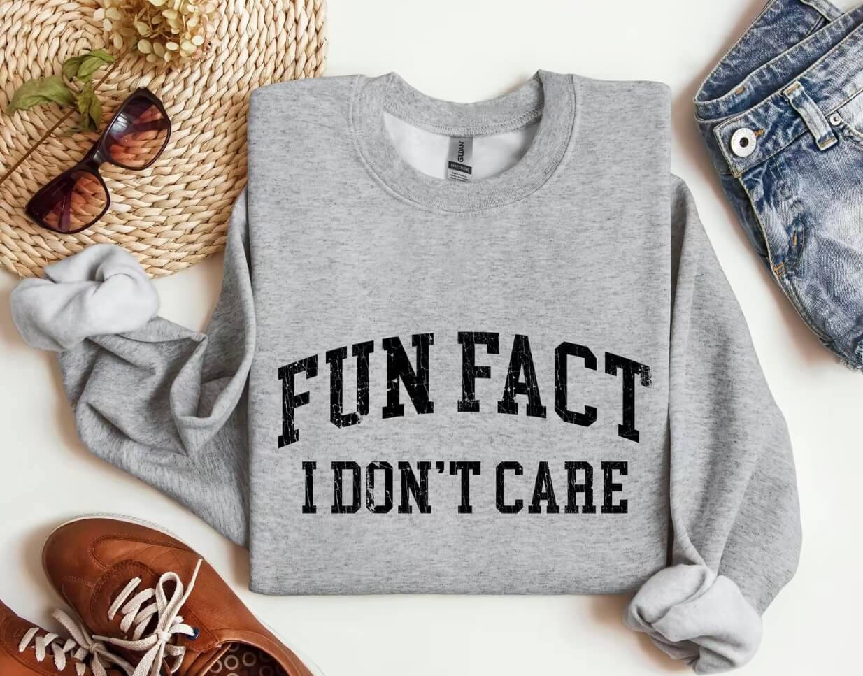Fun Fact I Don't Care Funny Sweatshirt