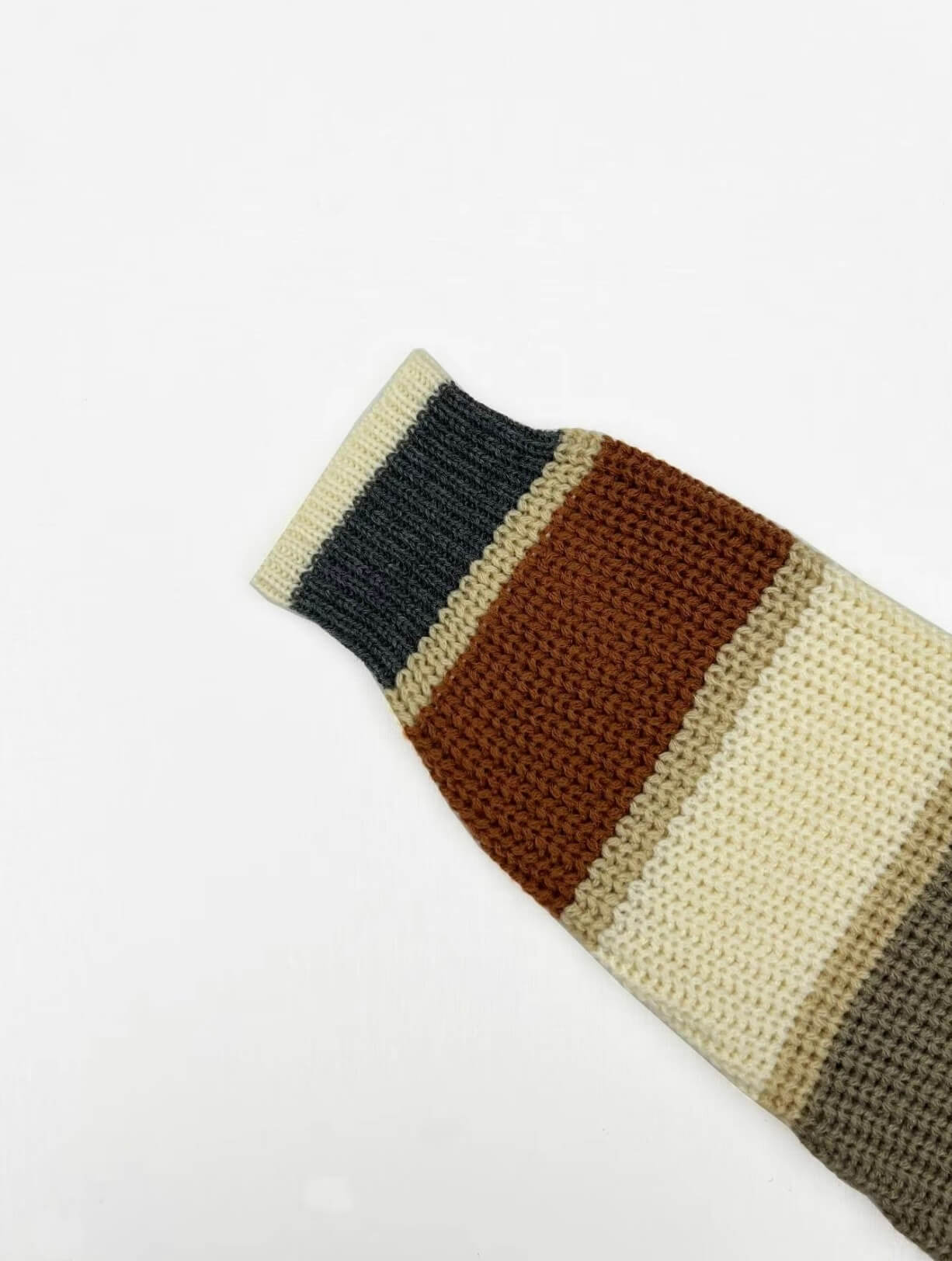Drop-Shoulder Striped Color Block Sweater