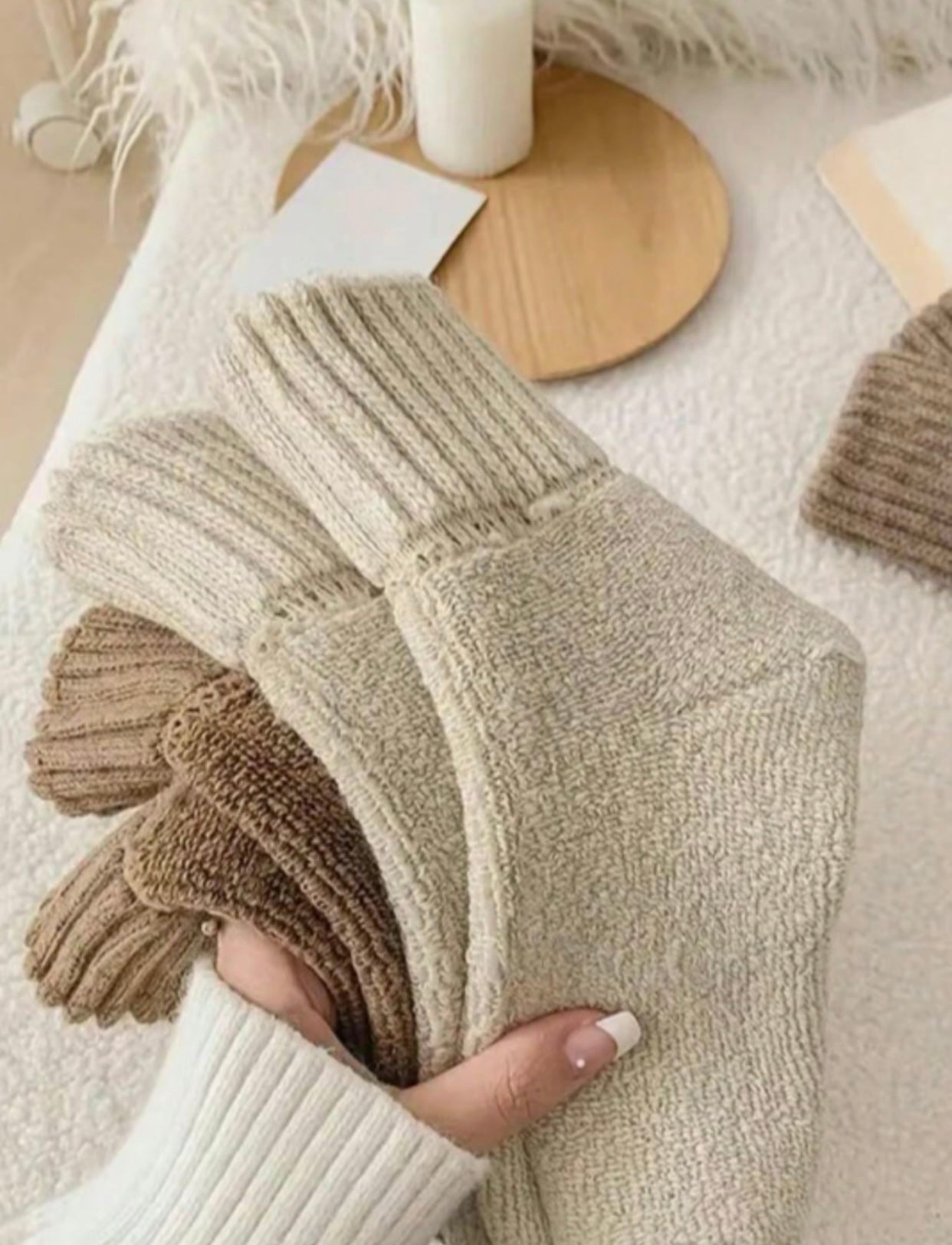 Cozy Solid Mid-Calf Socks