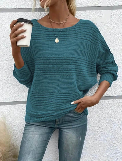 Soft Knit Batwing Sleeve Crew Neck T-Shirt
