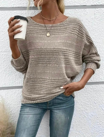 Soft Knit Batwing Sleeve Crew Neck T-Shirt