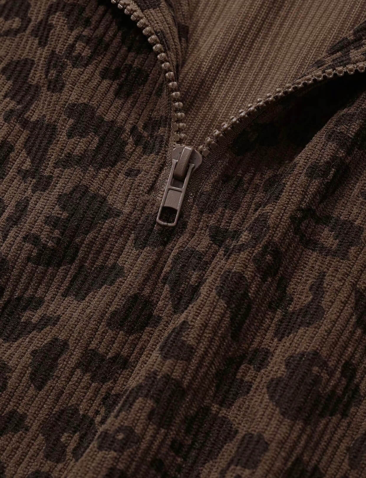 Leopard Print Quarter Zip Sweatshirt