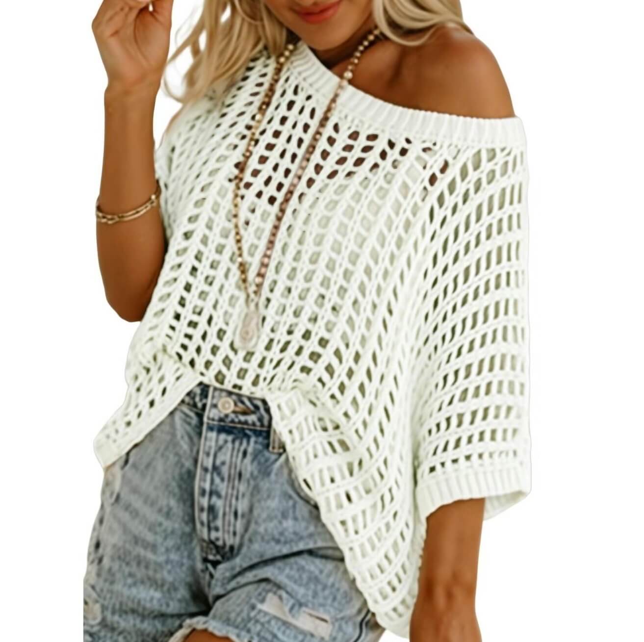 Open-Knit Summer Pullover