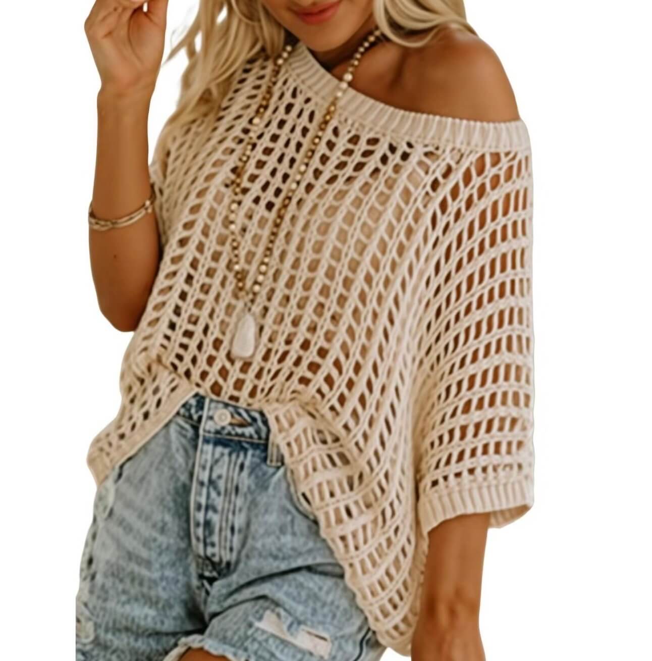 Open-Knit Summer Pullover