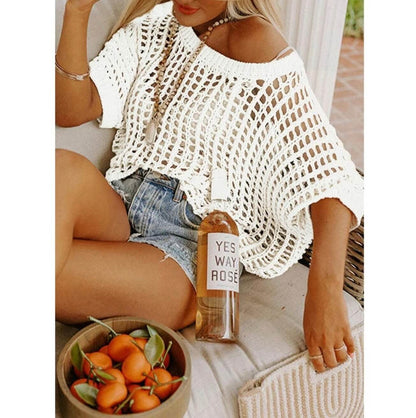 Open-Knit Summer Pullover