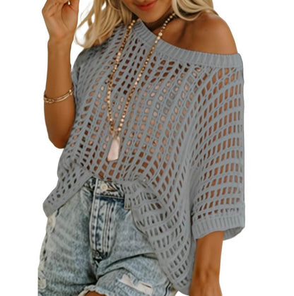 Open-Knit Summer Pullover