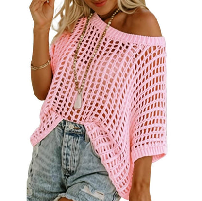 Open-Knit Summer Pullover