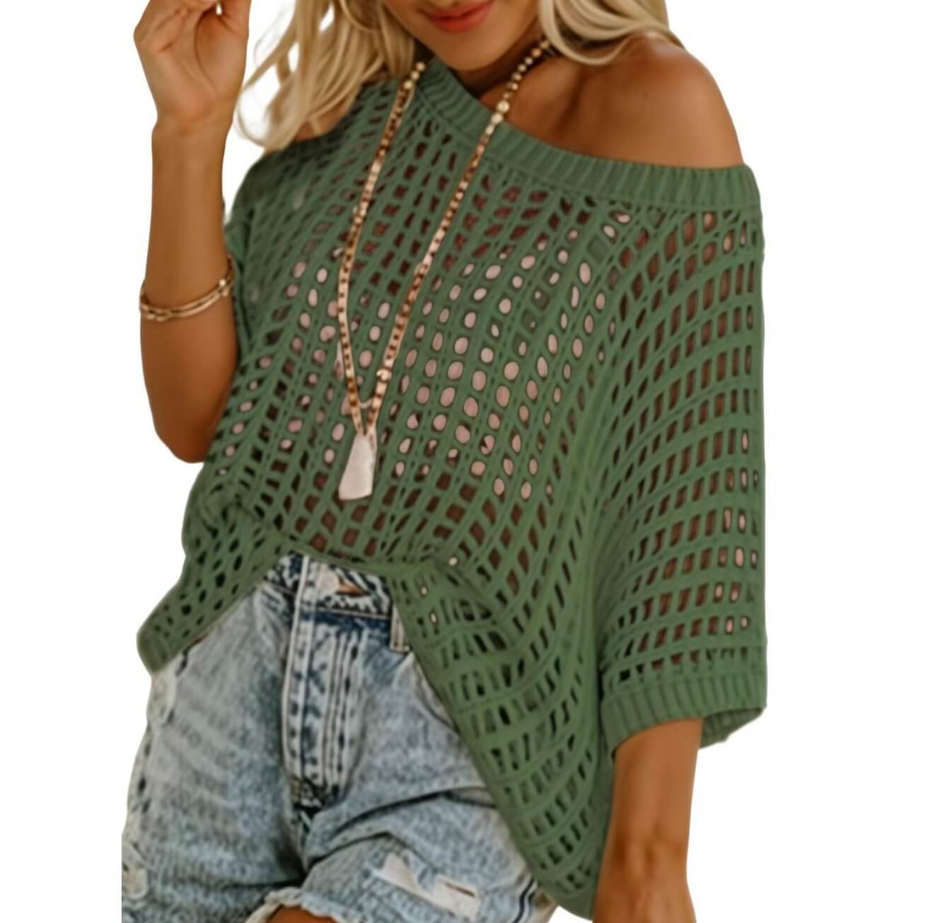 Open-Knit Summer Pullover