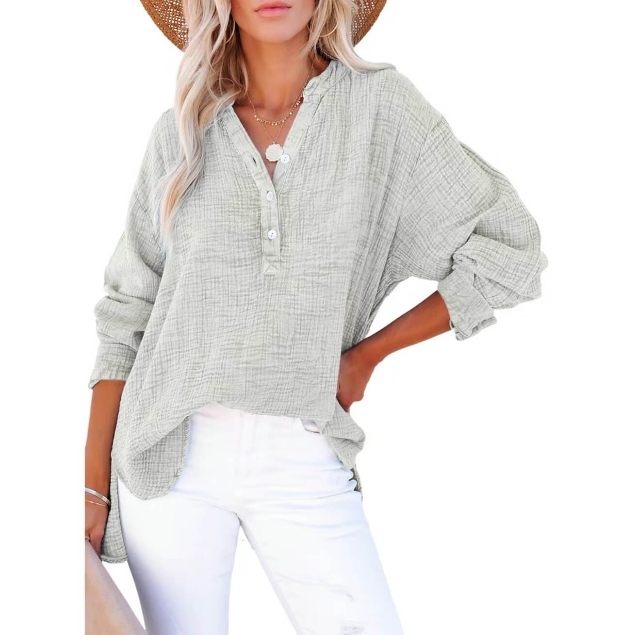 Oversized Cotton Button-Down