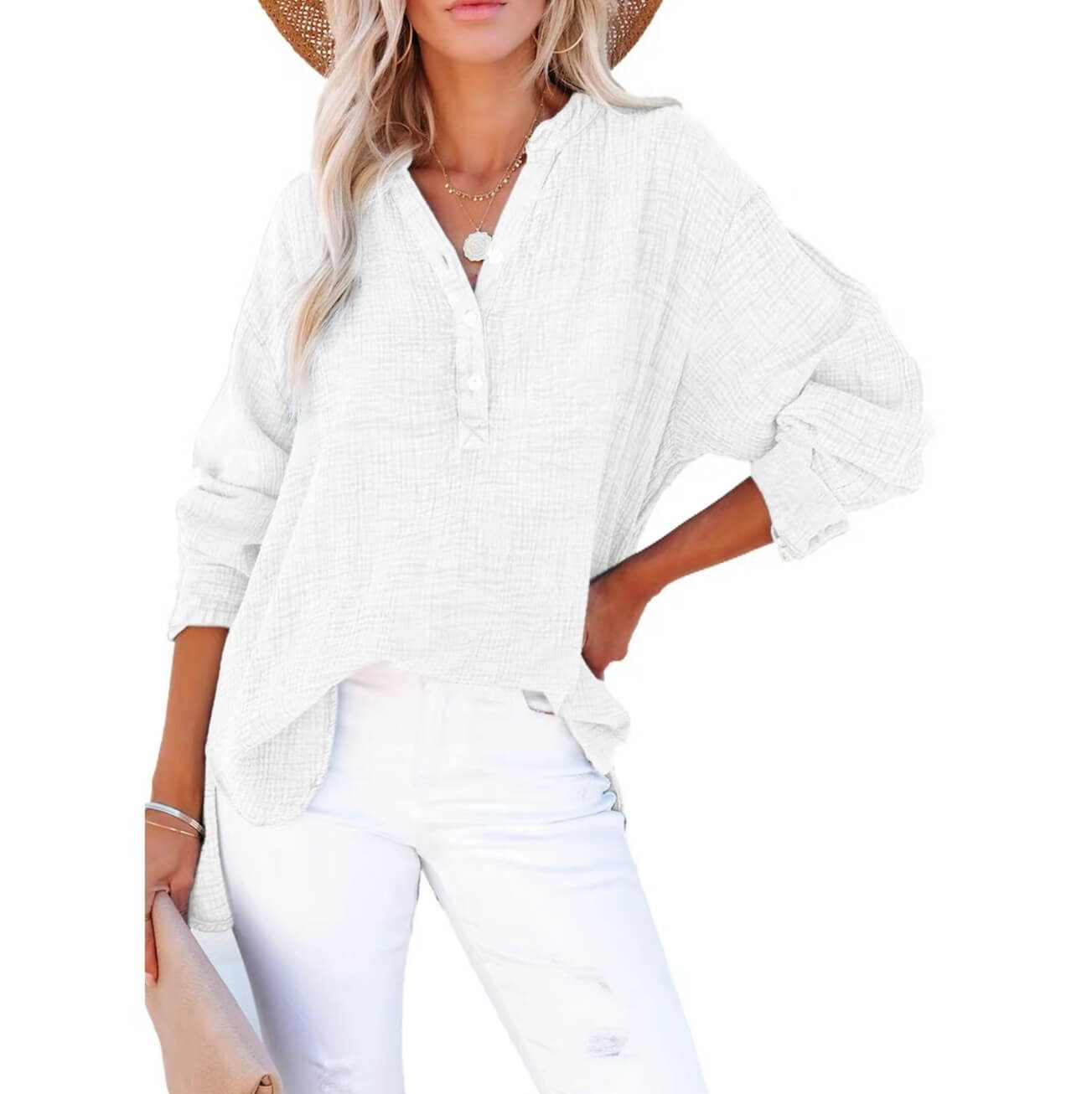 Oversized Cotton Button-Down