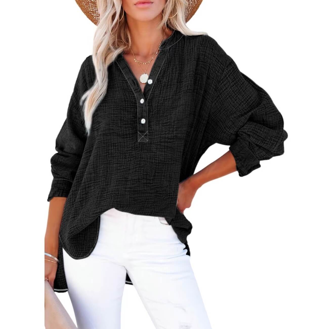 Oversized Cotton Button-Down