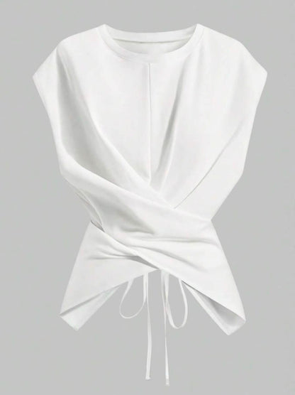 Soft Knit Crossback Tie Tee