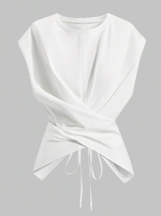 Soft Knit Crossback Tie Tee