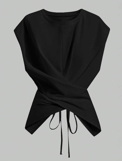 Soft Knit Crossback Tie Tee