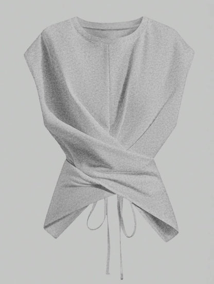 Soft Knit Crossback Tie Tee