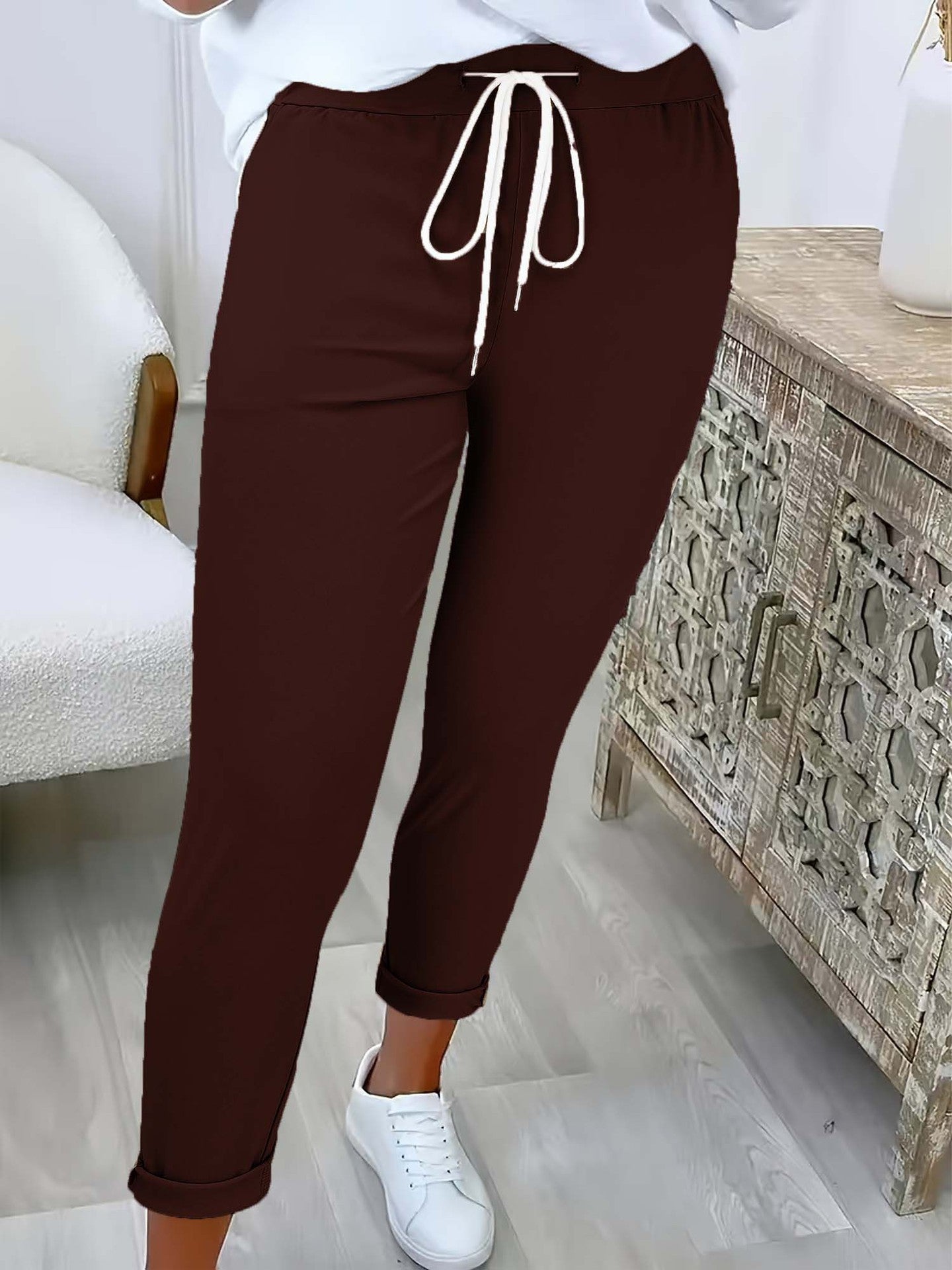 Solid Color Versatile Casual Trousers