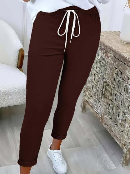 Solid Color Versatile Casual Trousers