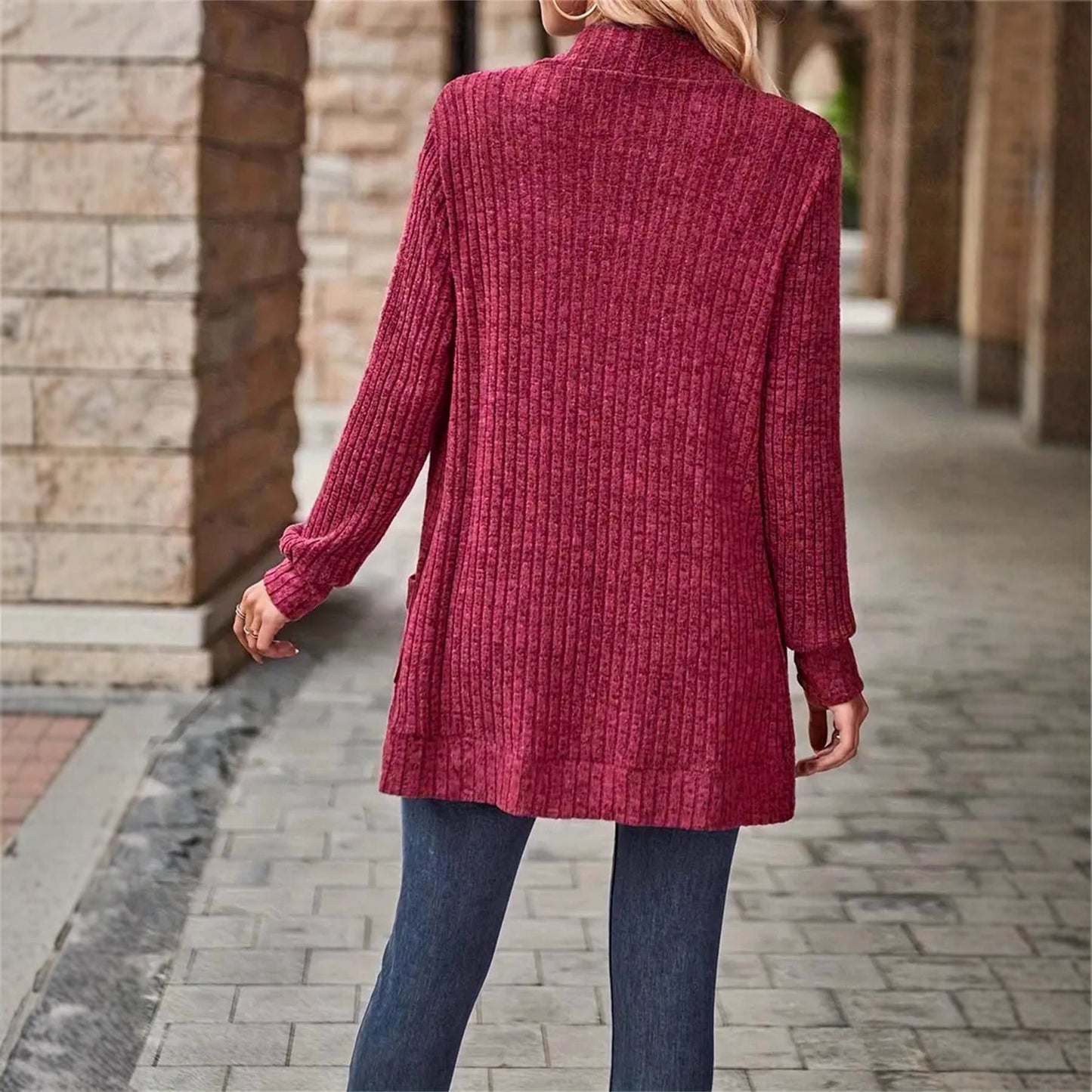 Casual Patchwork Long Sleeve Cardigan Jacket