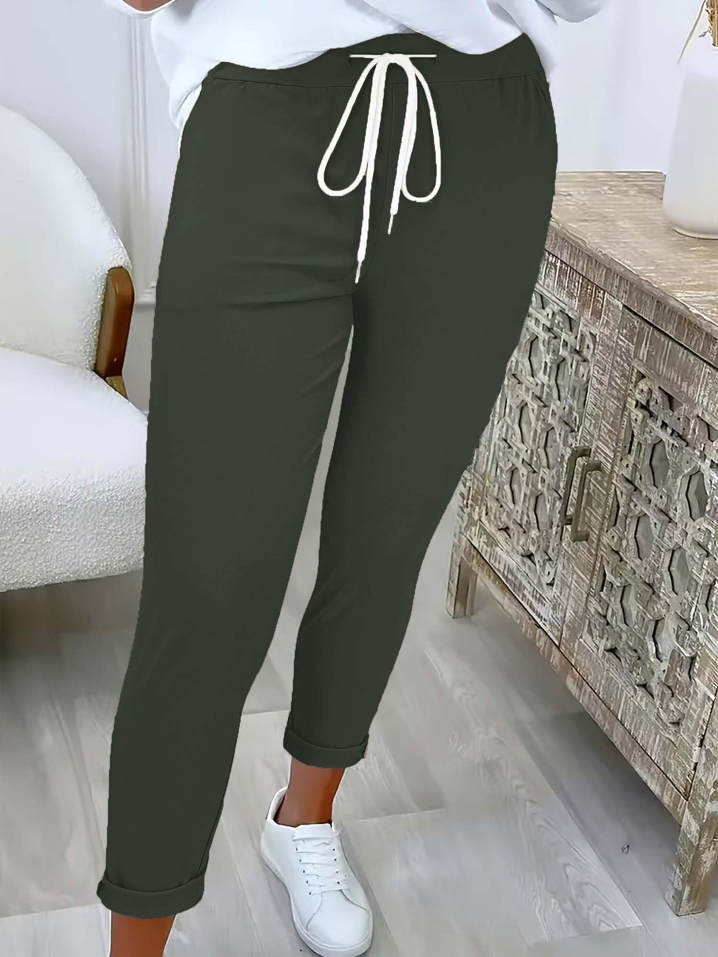 Solid Color Versatile Casual Trousers