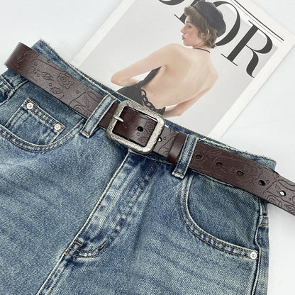 Embossed Leather Belt