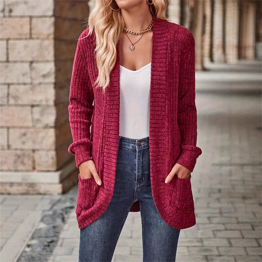 Casual Patchwork Long Sleeve Cardigan Jacket
