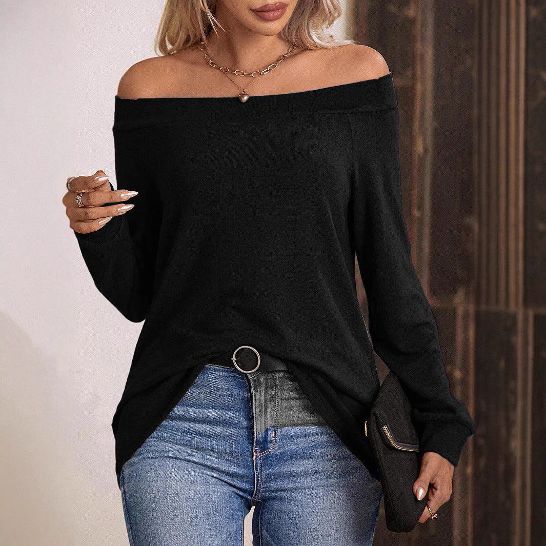 Women's Off-neck Long-sleeved Sweater