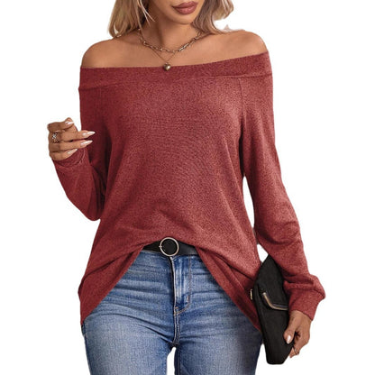 Women's Off-neck Long-sleeved Sweater