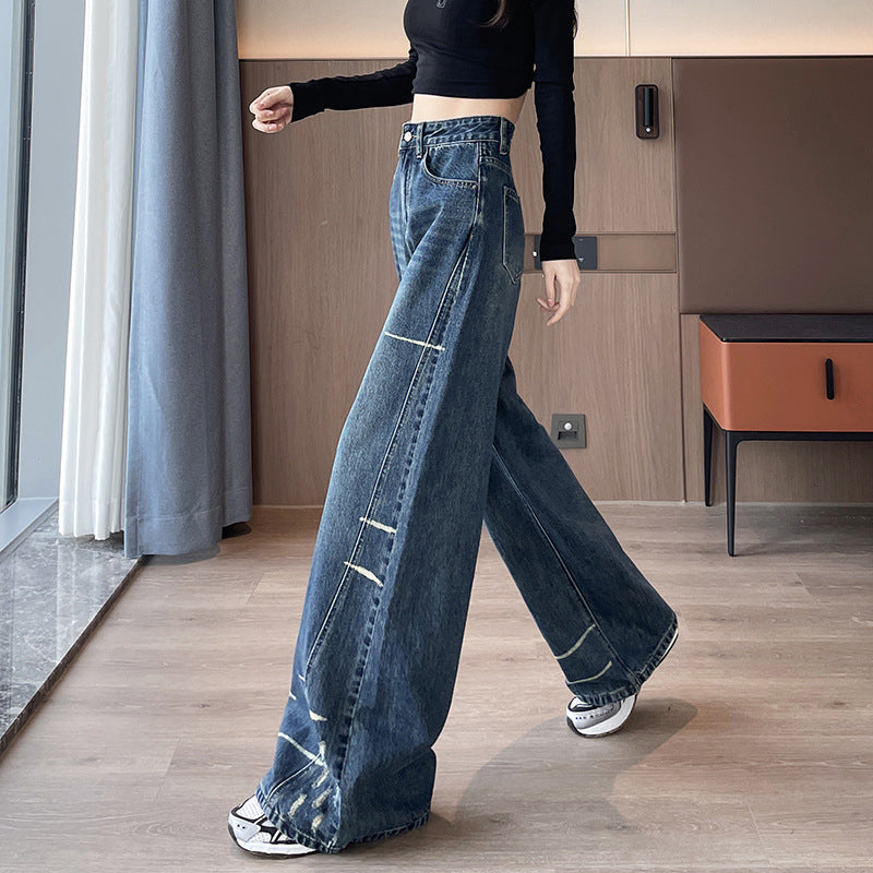 Fleece-Lined Wide-Leg Jeans