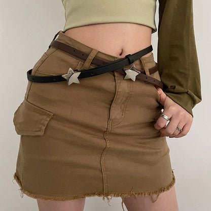 Narrow Leather Waist Belt