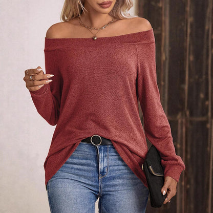 Women's Off-neck Long-sleeved Sweater