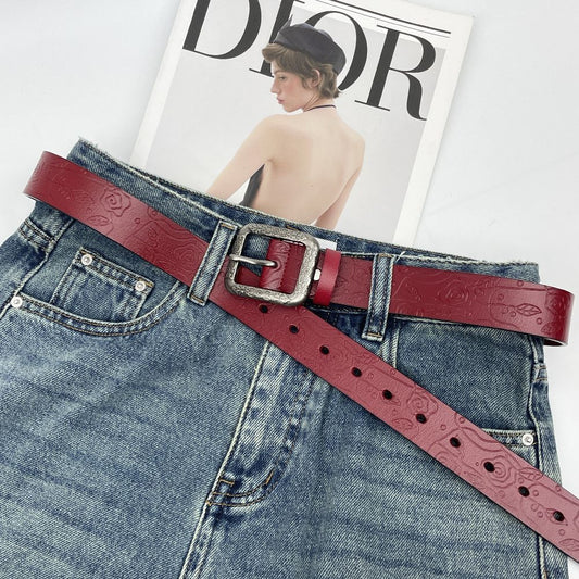 Embossed Leather Belt